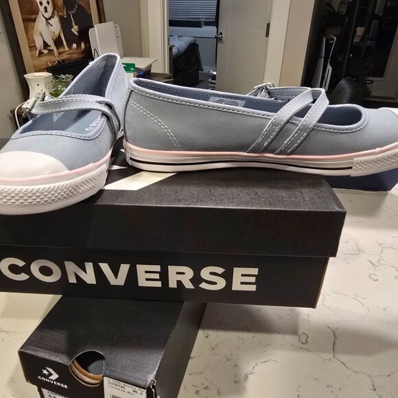 Woman's Shoes Converse Chuck Taylor All Star Dainty Mary Jane Ballet Blue Sz 6.5 - Picture 3 of 14